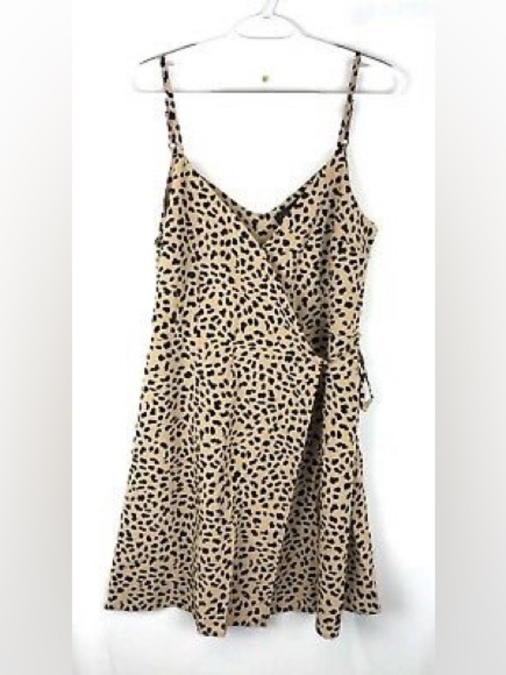 Sanctuary Leopard Wrap Mini Dress Beige Black Date Night Chic - Picture 5 of 8